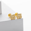 S925 Sterling Silver Geometric Texture Earrings Nose Studs Piercing Jewelry For Women