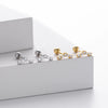S925 Sterling Silver Geometric Threaded Earrings For Women Electroplated Fashion Jewelry