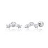 S925 Sterling Silver Geometric Threaded Earrings For Women Electroplated Fashion Jewelry