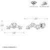 S925 Sterling Silver Geometric Threaded Earrings For Women Electroplated Fashion Jewelry