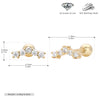 S925 Sterling Silver Geometric Threaded Earrings For Women Electroplated Fashion Jewelry