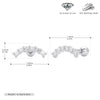 S925 Sterling Silver Geometric Threaded Earrings With Moonset Zirconium Electroplated Light Luxury Style For Women