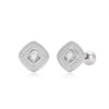 S925 Sterling Silver Geometric Threaded Pierced Earrings For Women Electroplated Fashion Style