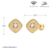 S925 Sterling Silver Geometric Threaded Pierced Earrings For Women Electroplated Fashion Style