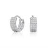 S925 Sterling Silver Geometric Three Row Drill Micro Inlaid Zircon Electroplated Earrings For Women