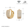 S925 Sterling Silver Geometric Three Row Drill Micro Inlaid Zircon Electroplated Earrings For Women