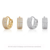 S925 Sterling Silver Geometric Three Row Drill Micro Inlaid Zircon Electroplated Earrings For Women