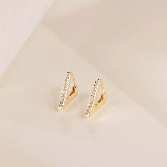 S925 Sterling Silver Geometric Triangle Earrings For Women Electroplated