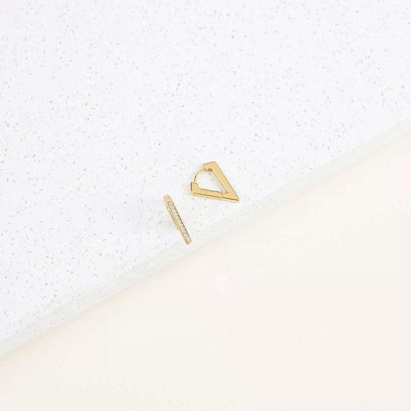 S925 Sterling Silver Geometric Triangle Earrings For Women Electroplated