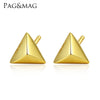 S925 Sterling Silver Geometric Triangle Earrings For Women Simple Glossy Electroplated Fashion Jewelry