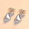 S925 Sterling Silver Geometric Triangle Earrings For Women Simple Glossy Electroplated Fashion Jewelry