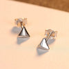 S925 Sterling Silver Geometric Triangle Earrings For Women Simple Glossy Electroplated Fashion Jewelry