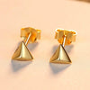 S925 Sterling Silver Geometric Triangle Earrings For Women Simple Glossy Electroplated Fashion Jewelry