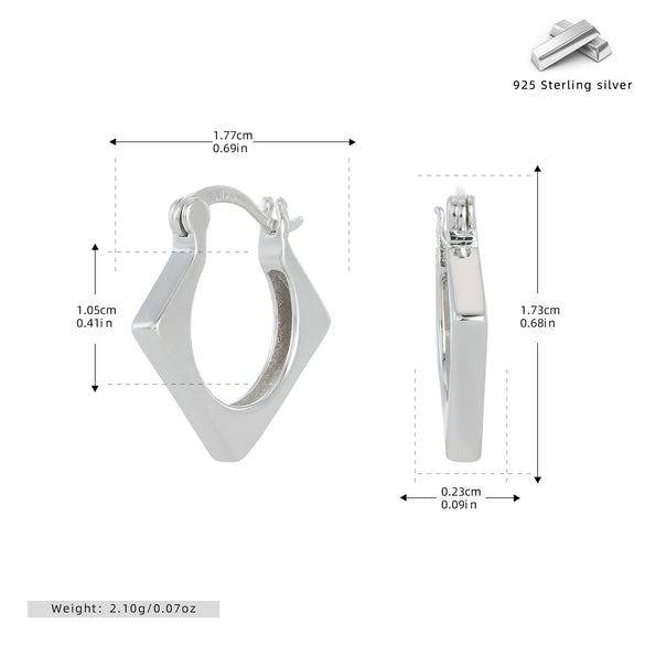 S925 Sterling Silver Geometric Triangle Electroplated Women's Earrings