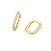 S925 Sterling Silver Geometric U Shaped Earrings With Stone Inlay Electroplated Fashion Earrings For Women