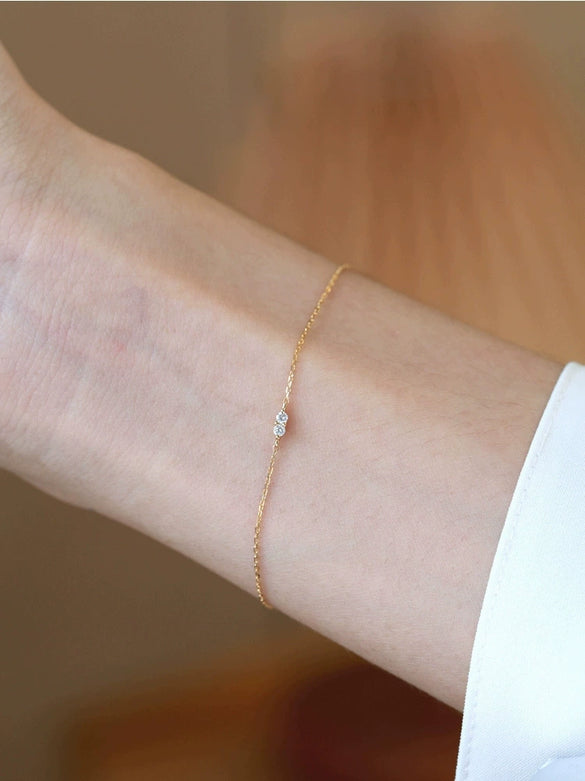 S925 Sterling Silver Geometric Ultrafine Women's Bracelet Plated With 18K Gold 2025 New Style