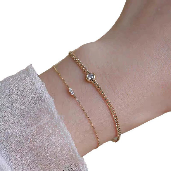 S925 Sterling Silver Geometric Ultrafine Women's Bracelet Plated With 18K Gold 2025 New Style