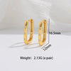 S925 Sterling Silver Geometric Ushaped Zirconiuminlaid Women's Minimalist Earrings