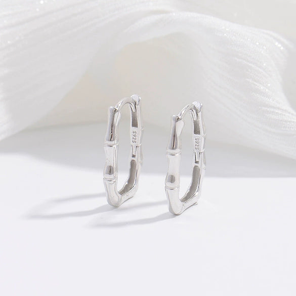 S925 Sterling Silver Geometric Ushaped Zirconiuminlaid Women's Minimalist Earrings