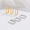 S925 Sterling Silver Geometric Ushaped Zirconiuminlaid Women's Minimalist Earrings