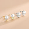 S925 Sterling Silver Geometric Vshaped Herringbone Diamond Pearl Women's Earrings Electroplated