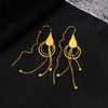 S925 Sterling Silver Geometric Water Drop Circle Long Tassel Threader Earrings Fashion Jewelry