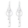 S925 Sterling Silver Geometric Water Drop Circle Long Tassel Threader Earrings Fashion Jewelry