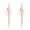S925 Sterling Silver Geometric Water Drop Circle Long Tassel Threader Earrings Fashion Jewelry