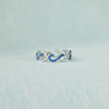 S925 Sterling Silver Geometric Wave Ring For Women With Electroplating