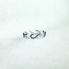 S925 Sterling Silver Geometric Wave Ring For Women With Electroplating