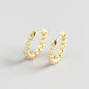 S925 Sterling Silver Geometric Wave With Diamond Earring Buckles Trendy Earrings