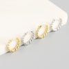 S925 Sterling Silver Geometric Wave With Diamond Earring Buckles Trendy Earrings