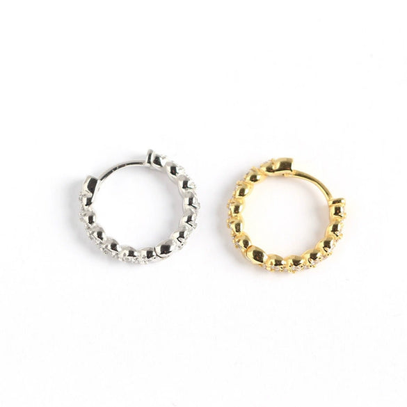 S925 Sterling Silver Geometric Wave With Diamond Earring Buckles Trendy Earrings