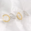 S925 Sterling Silver Geometric Wave With Diamond Earring Buckles Trendy Earrings