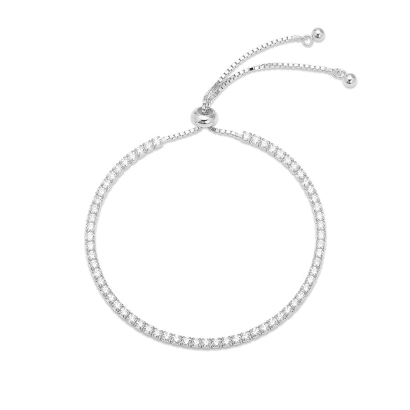S925 Sterling Silver Geometric Women's Adjustable Fashion Bracelet With Micropaved Zircon And Electroplating