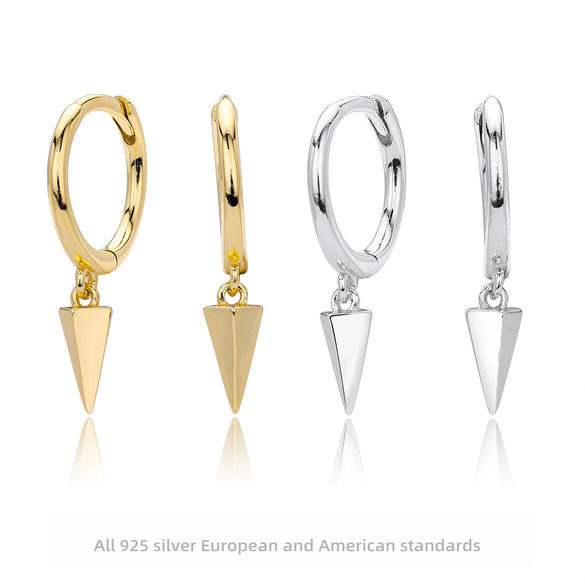 S925 Sterling Silver Geometric Women's Hiphop Trendy Earrings