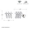 S925 Sterling Silver Geometric Zircon Earrings Electroplated Women's Fashion Jewelry