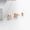 S925 Sterling Silver Geometric Zircon Earrings Electroplated Women's Fashion Jewelry