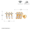 S925 Sterling Silver Geometric Zircon Earrings Electroplated Women's Fashion Jewelry