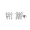 S925 Sterling Silver Geometric Zircon Earrings Electroplated Women's Fashion Jewelry
