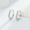 S925 Sterling Silver Geometric Zircon Earrings For Women Electroplated Natural Style