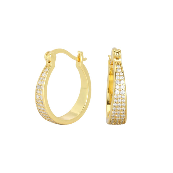 S925 Sterling Silver Geometric Zircon Earrings For Women Electroplated Natural Style