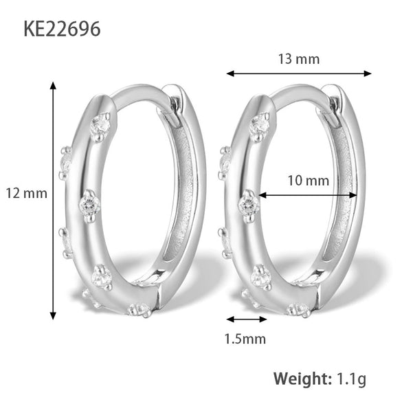 S925 Sterling Silver Geometric Zircon Earrings For Women