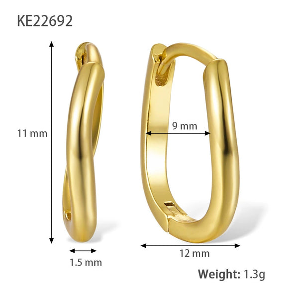 S925 Sterling Silver Geometric Zircon Earrings For Women