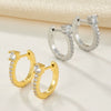 S925 Sterling Silver Geometric Zircon Earrings For Women