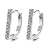 S925 Sterling Silver Geometric Zircon Inlaid Earrings