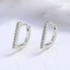 S925 Sterling Silver Geometric Zircon Inlaid Earrings