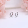 S925 Sterling Silver Geometric Zircon Inlaid Elegant Fashion Ear Buckle Earrings