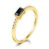 S925 Sterling Silver Geometric Zirconium Electroplated Ring For Women