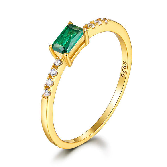 S925 Sterling Silver Geometric Zirconium Electroplated Ring For Women